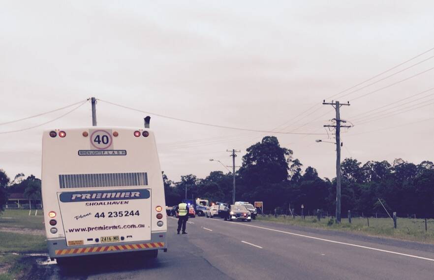 The pursuit ending on Albatross Road, Nowra on Wednesday afternoon. 