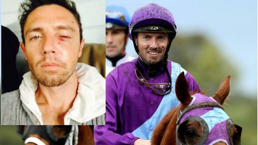 Champion jockey Peter Wells was assaulted (inset) by a man who he knew from the racing industry.