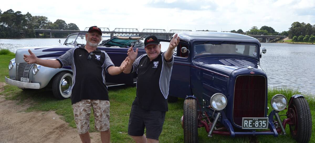 Hot rods: Bill Jansen and Ray Ellis will take their vintage Fords to the KidzFix Rally on Februray 21 to raise money for sick, disadvantaged and disabled children. Photo: Jessica Long