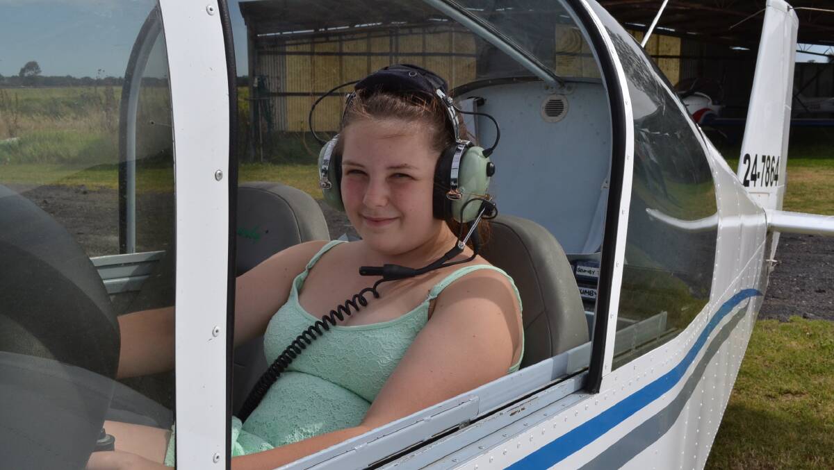 Aim high: Elyzia Quin is embarking on a two-year journey to fly solo by the age of 15 and show other youths dreams can come true. Photo: Jessica Long.