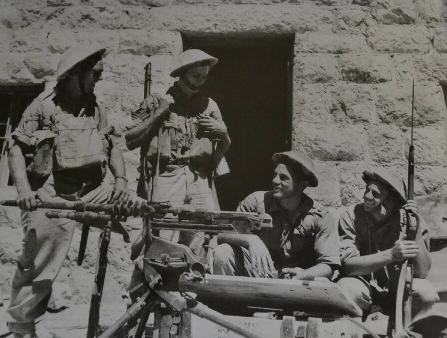 Murray Sweetapple (second from left), with four of his Australian Army comrades in Syria during World War II. 