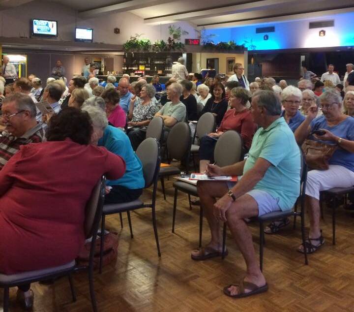 Bomaderry RSL packed with concerned residents last night. Picture: Save Bomo Pool