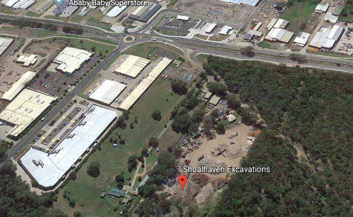 The site of the fire overnight at South Nowra, near the Princes Highway. Picture: Google Earth