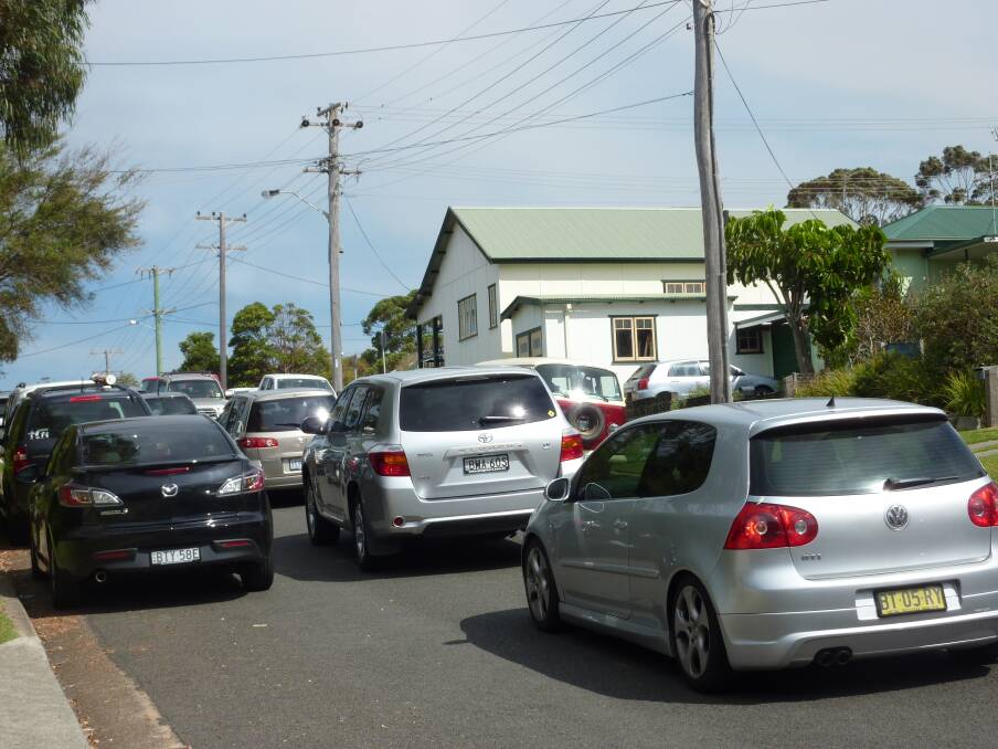 Traffic congestion at streets near Hyams Beach last summer.