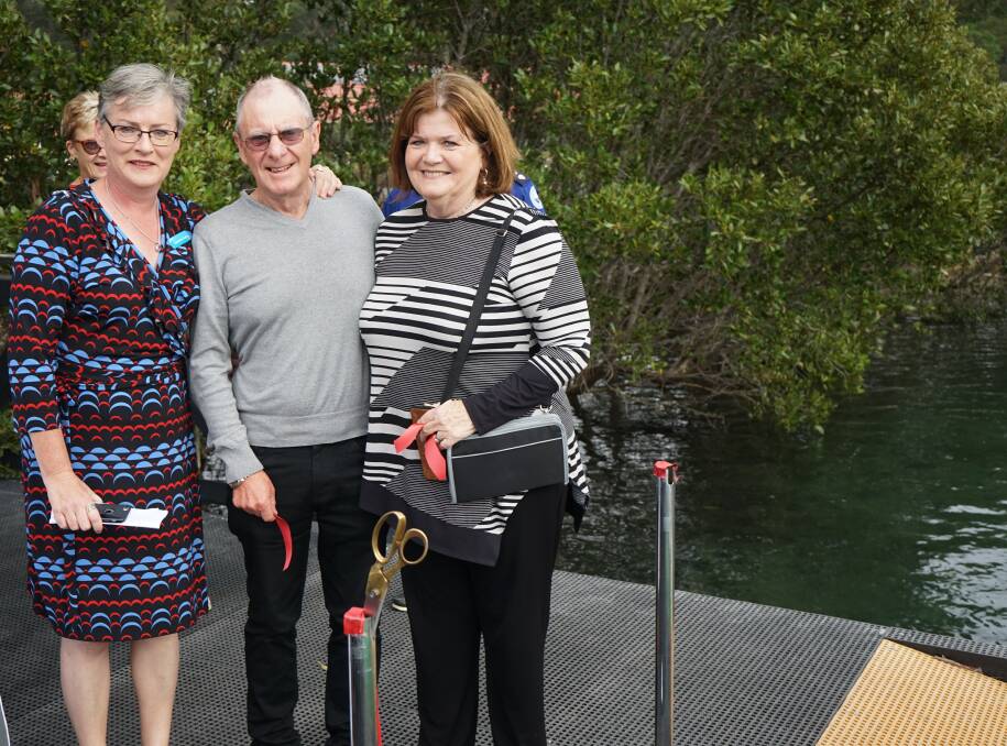Garry Kelson, president of the Huskisson Woollamia Voice with mayor Amanda Findley and South Coast MP Shelley Hancock