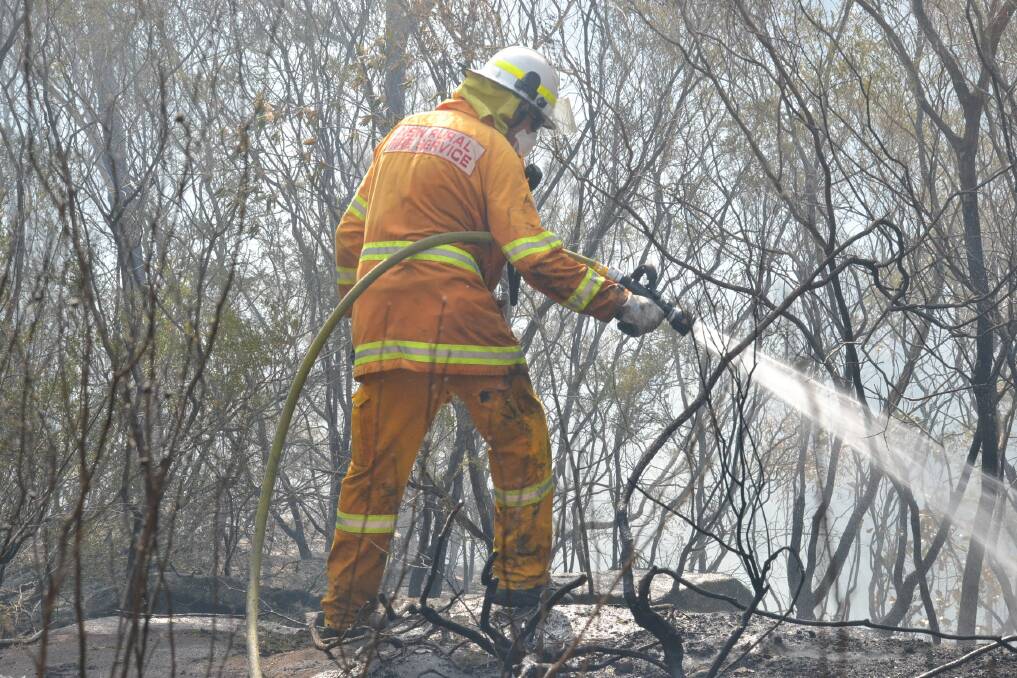 RFS crews tackle the fire off Filter Road at West Nowra a week ago