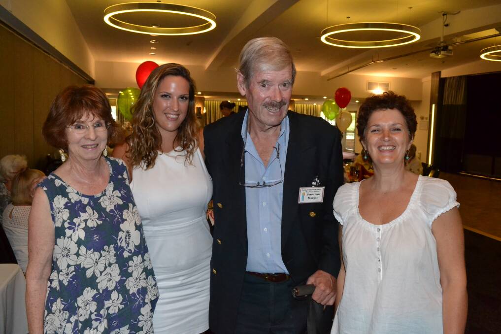 Christine Clarke, Laura Szczepanowski, Jonathan Morgan and Jo Szczepanowski feel festive at the Shoalhaven Shakers annual Christmas party at the Bomaderry Bowling Club in 2016.