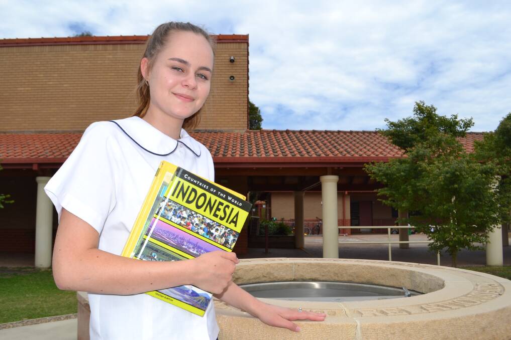 St John the Evangelist High School student Maya Willis, off to Indonesia in the school holidays. Picture: Rebecca Fist