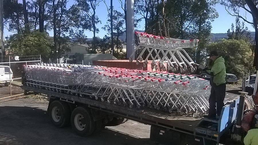 Rogue trolleys collected by Shoalhaven Council in their latest two-day haul