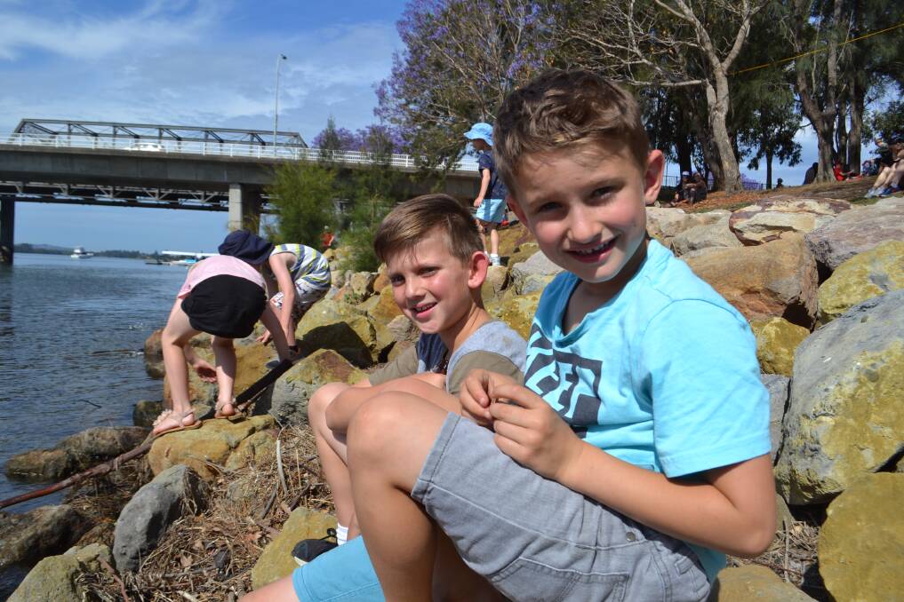 Beau Walsh and Ollie Thomas-Walsh at the Shoalhaven River Festival this year.