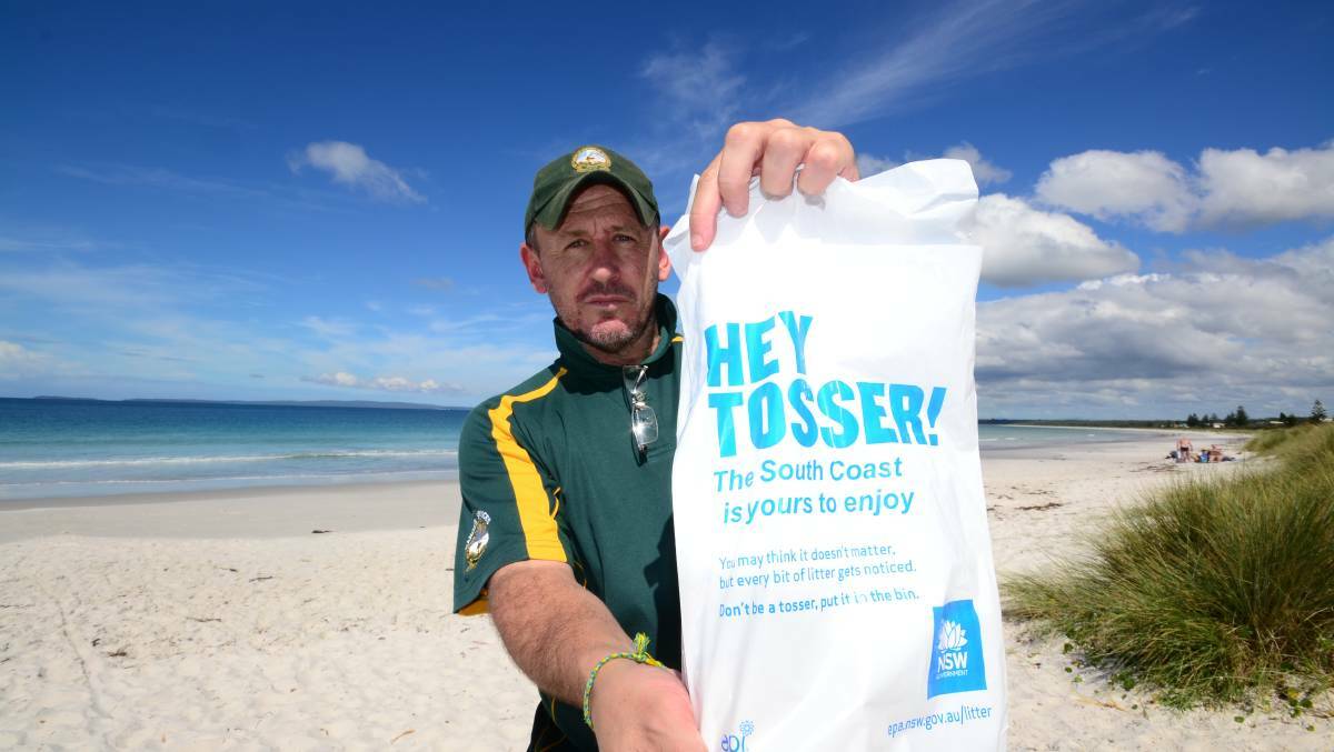 Shoalhaven City Council illegal dumping ranger Phil McNeice launching a campaign against rubbish in 2015. Picture: Adam Wright