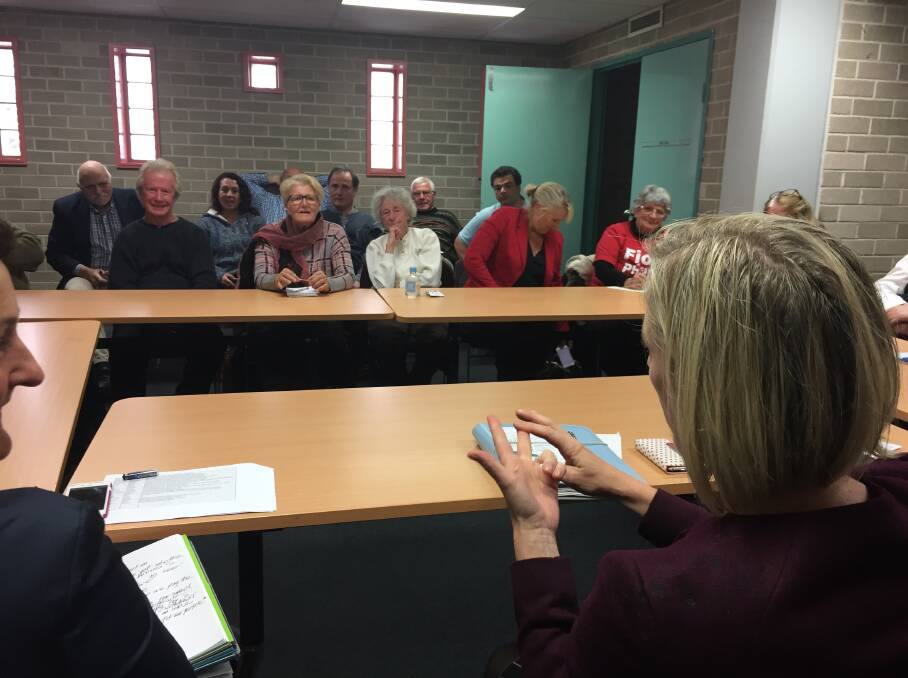 Kate Gallagher (right) advising small business forum attendees at the Nowra Library on Wednesday there are no easy answers, but she'll be looking for solutions. Picture: Rebecca Fist
