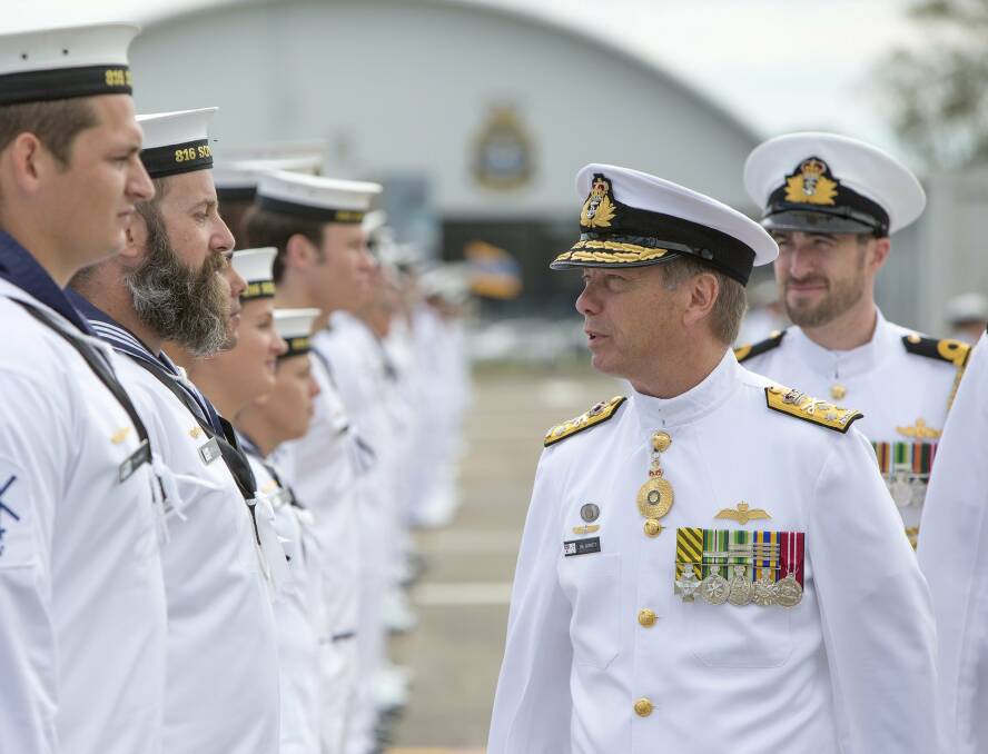 MAN IN CHARGE: Chief of Navy, Vice Admiral Tim Barrett in 2015, also in town this week for a Vietnam veteran's reunion. Photo: Yuri Ramsay