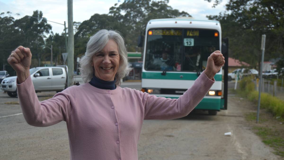 Glenda Staniford is jumping with joy at news all South Coast school buses will have seat belts by 2021. 