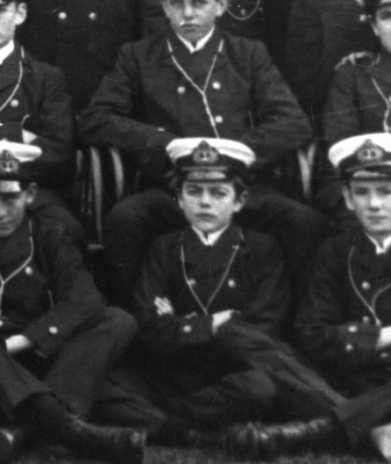YOUNG MAN: Lovel John Towers (centre) in 1914. Photo:  HMAS Creswell Historical Collection