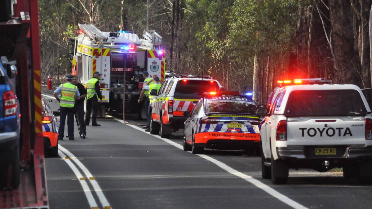 Emergency services on the scene of Friday morning's accident. Photo: Damian McGill