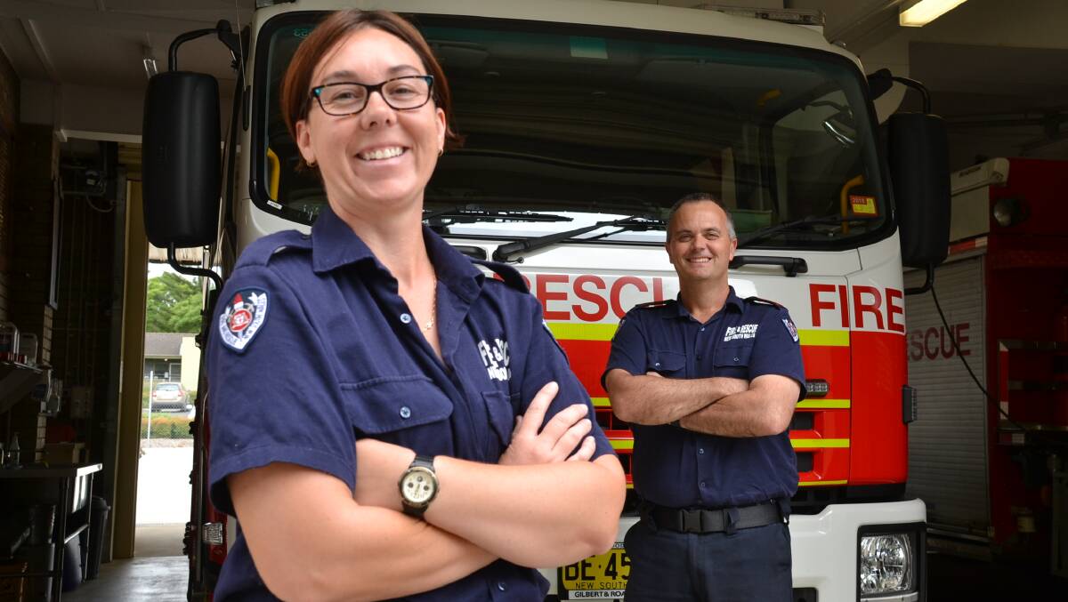 Rebecca Chapman has written herself into history becoming the first female acting deputy fire captain in Nowra with captain John Dun.