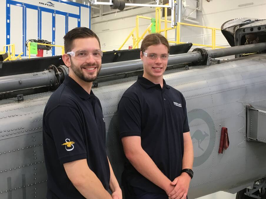 DREAMS: Lockheed Martin Sikorsky apprentices Sean McAleer (left) and Matthew Lawrence.