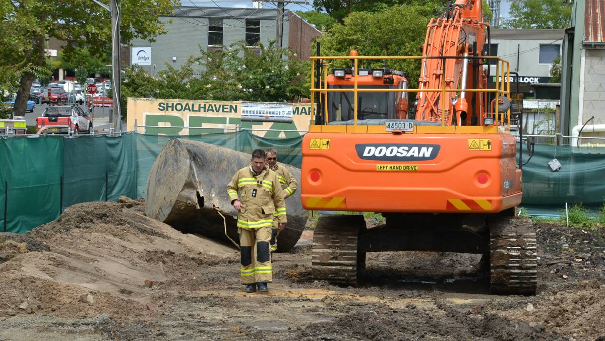MYSTERY SOLVED: The discovery of two underground fuel storage tanks on a property in the Nowra CBD had proved to be a mystery.