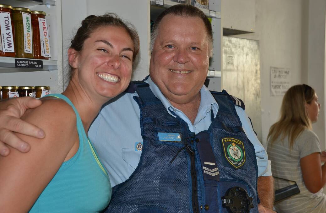 NSW Police Shoalhaven crime prevention officer Senior Constable Anthony Jory caught up with former South Coast Register journalist Jess Long, who was visiting from New Zealand, at the Nowra Coffee with a Cop function.
