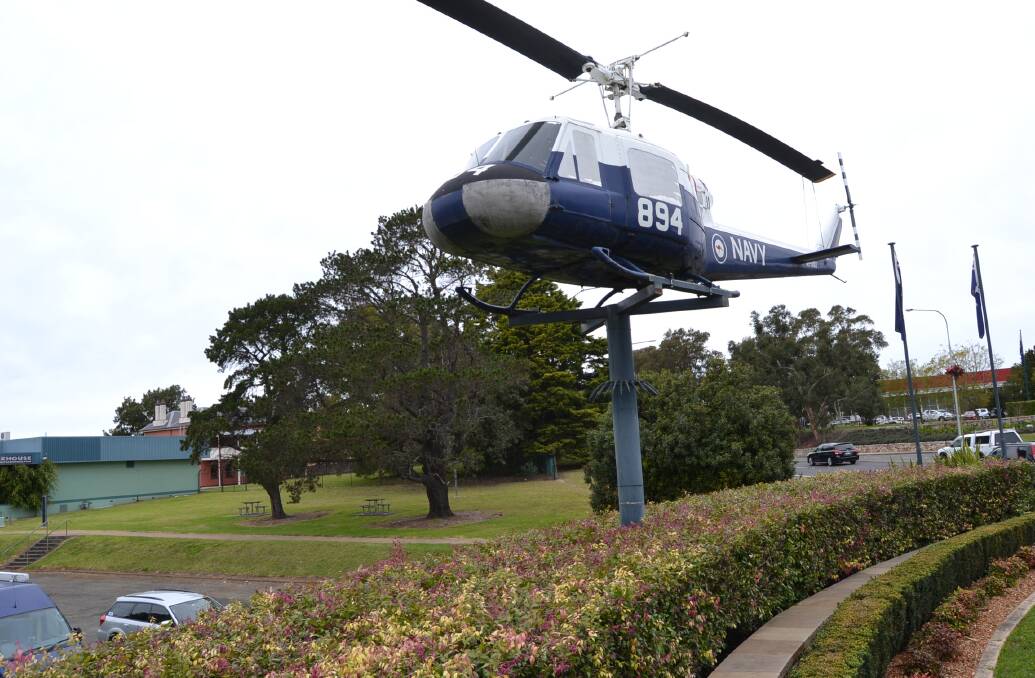 FUTURE? Nowra's iconic Iroquois helicopter will remain in a promenent position if it has to be moved from its present site.
