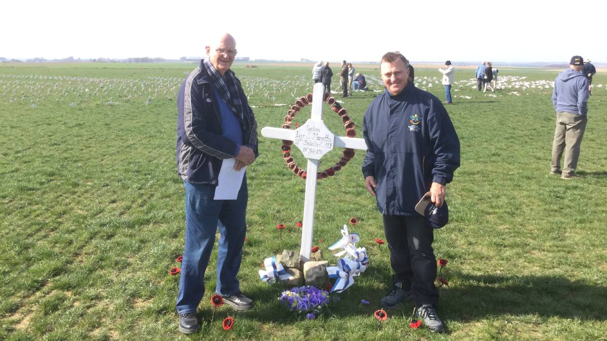 EXPERIENCE: Brian Kenny (left) with Nowra RSL’s Sub-Branch secretary Rick Meehan on this year’s tour of the World War I battlefields.
