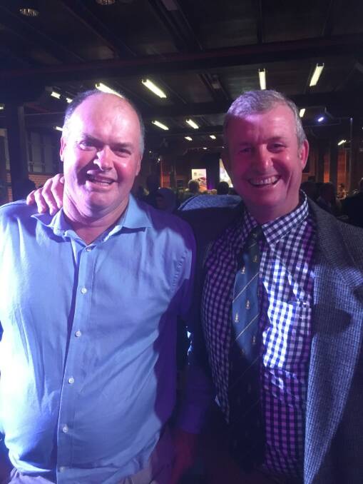 South Coast Dairy's vice-chairman Steve King and chairman John Miller at this year's  Sydney Royal Cheese and Dairy Produce awards.
