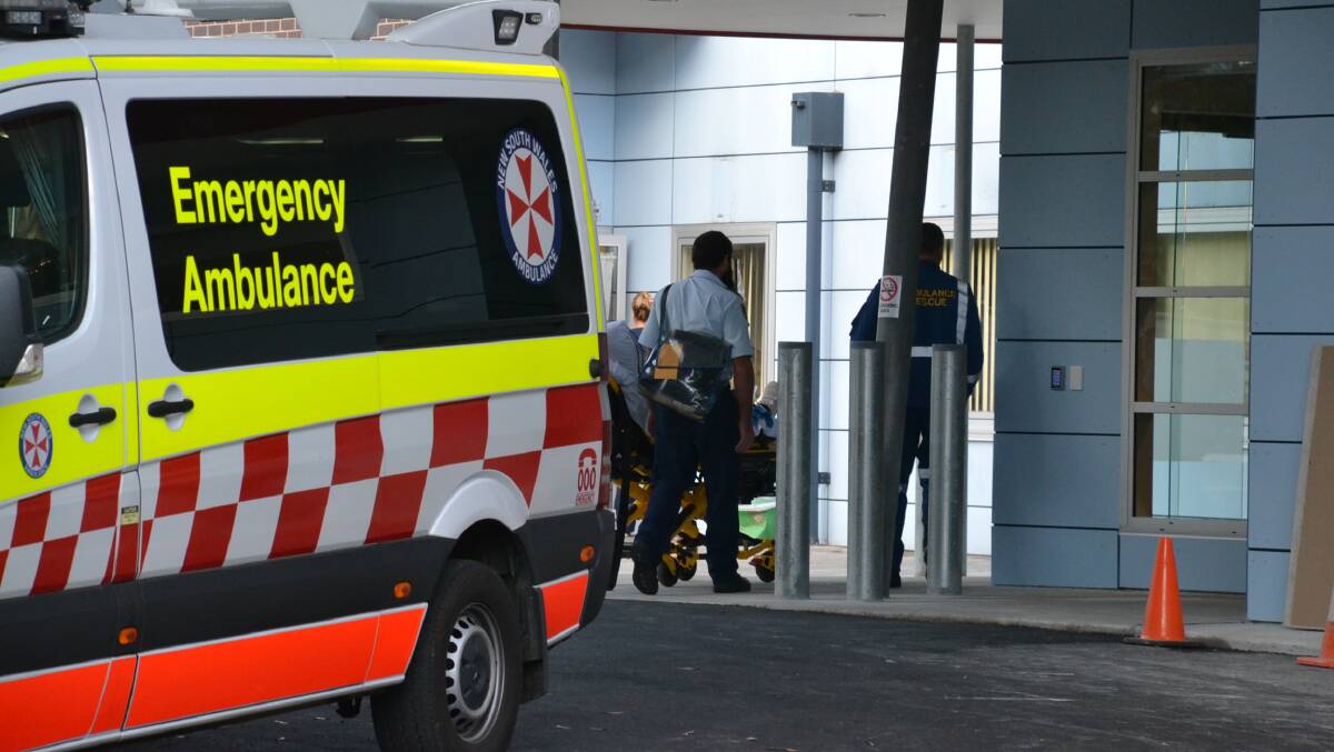 The injured inmate arrives at Shoalhaven Hospital. Picture: Robert Crawford