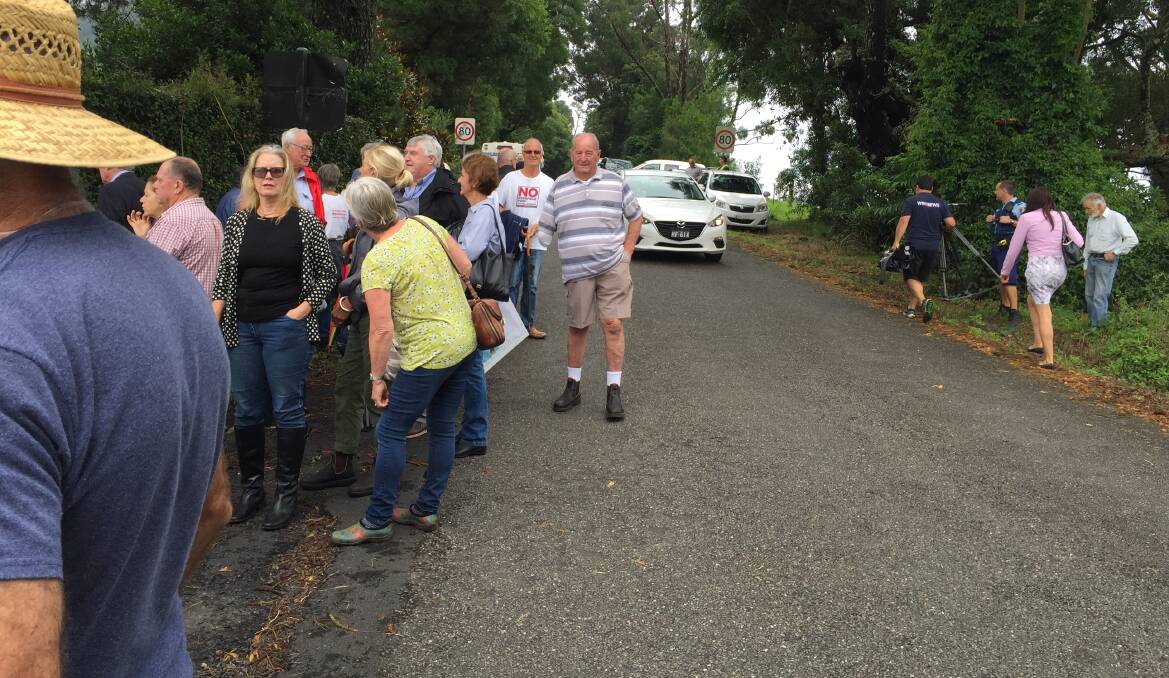 HEARING: Around 100 residents attended a Land and Environment Court hearing on site  at Rockfield Park, Bellawongarah earlier this week