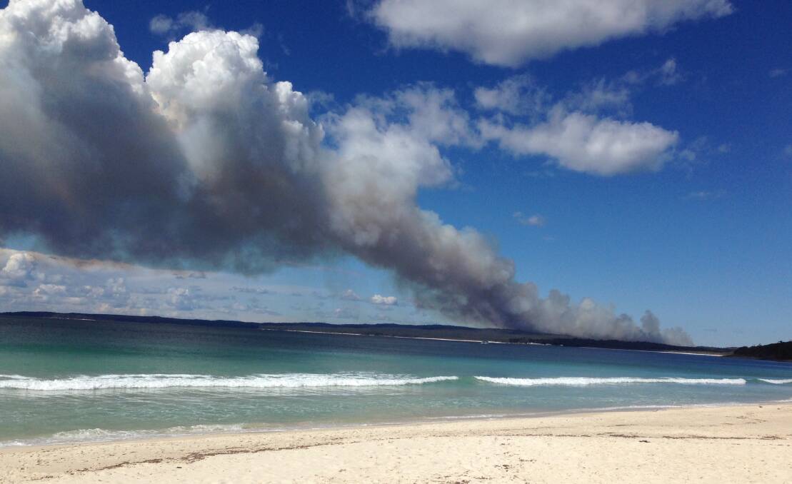 The smoke from the Wreck Bay fire was widely visible. Photo: Bonnie Cullen