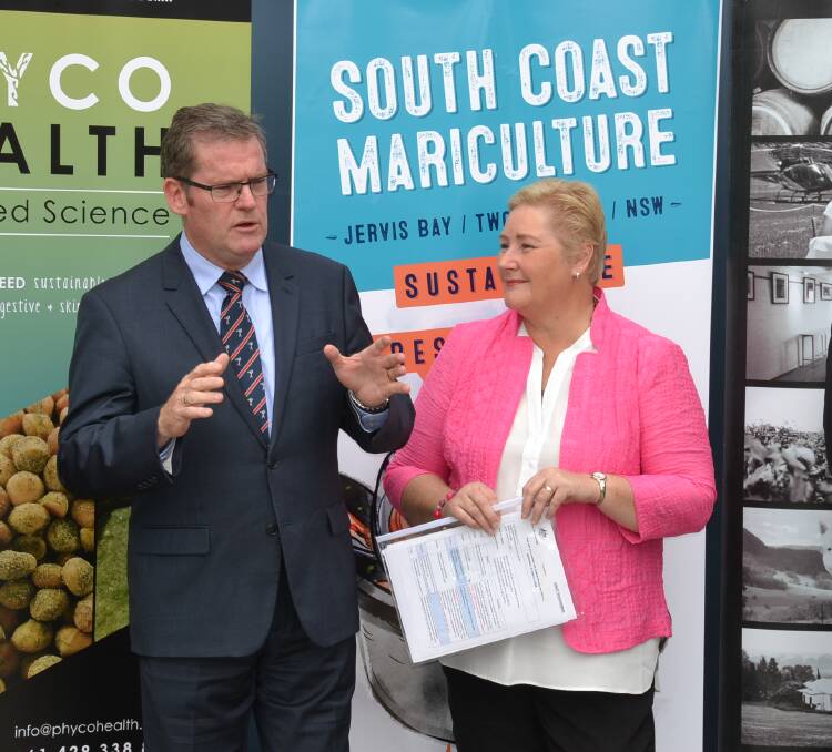 Minister for Regional Development, Territories and Local Government John McVeigh and Gilmore MP Ann Sudmalis at the launch of the Regional Jobs and Investment Package in Nowra.