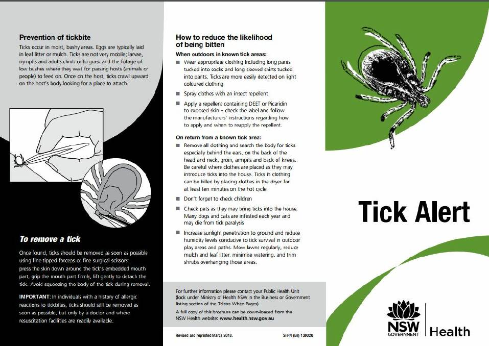 NSW Health Tick brochure.