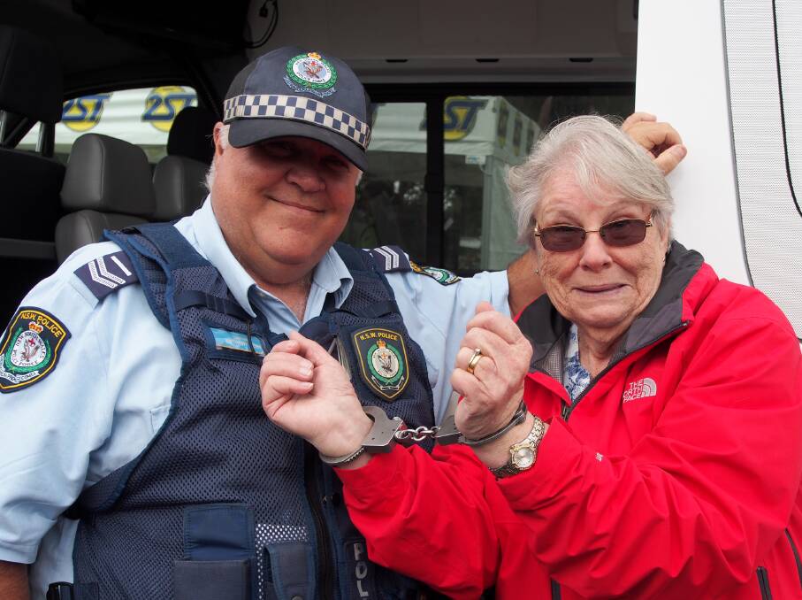 NSW Police Shoalhaven crime prevention officer Senior Constable Anthony Jory had some fun with well-known local Jill Turnbull at last weekend's Shoalhaven River Festival.