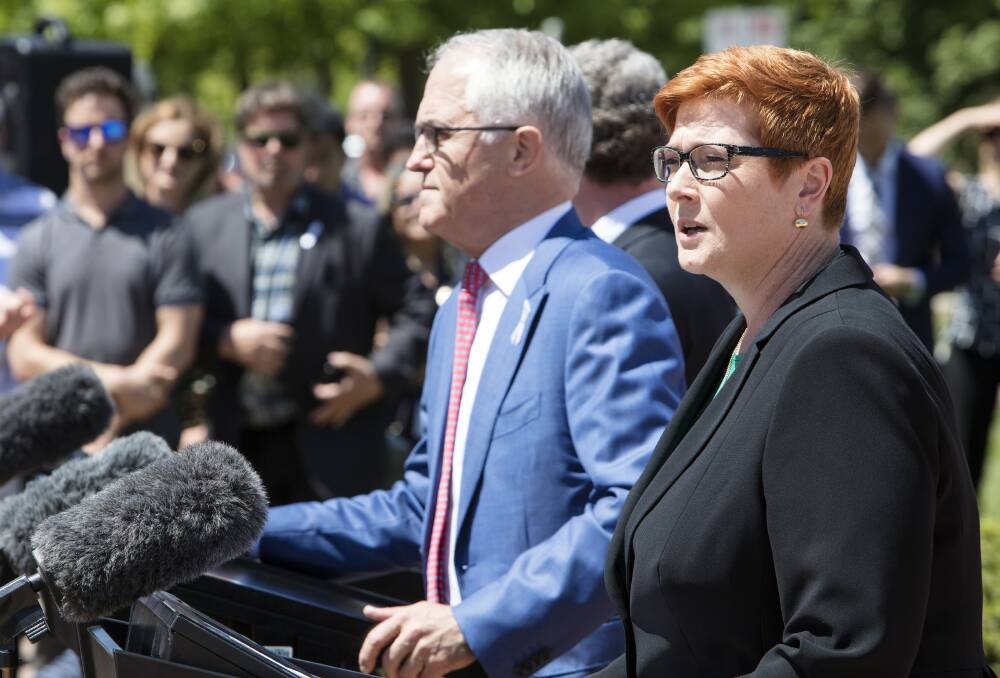 Prime Minister Malcolm Turnbull and Defence Minister Marise Payne.