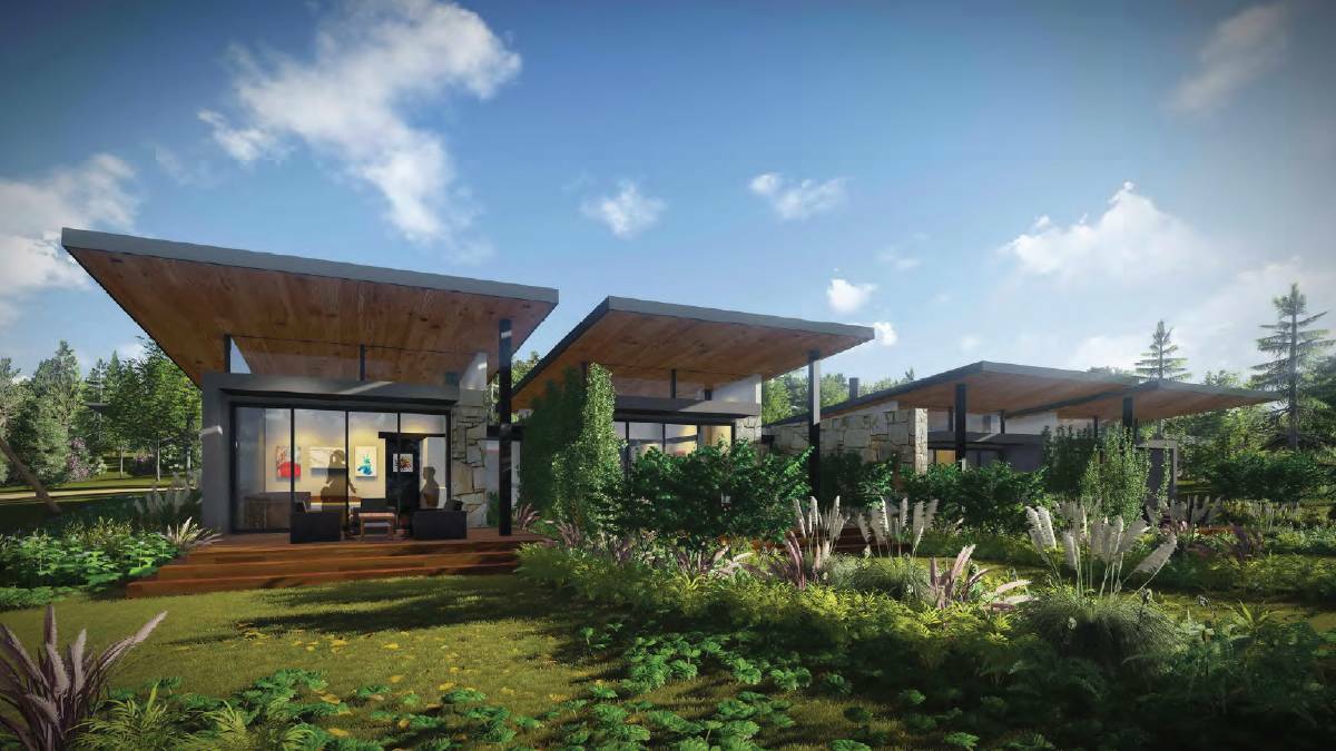 An artist’s impression of the proposed cabins at the $13.6 million eco-tourism development at Bellawongarah.