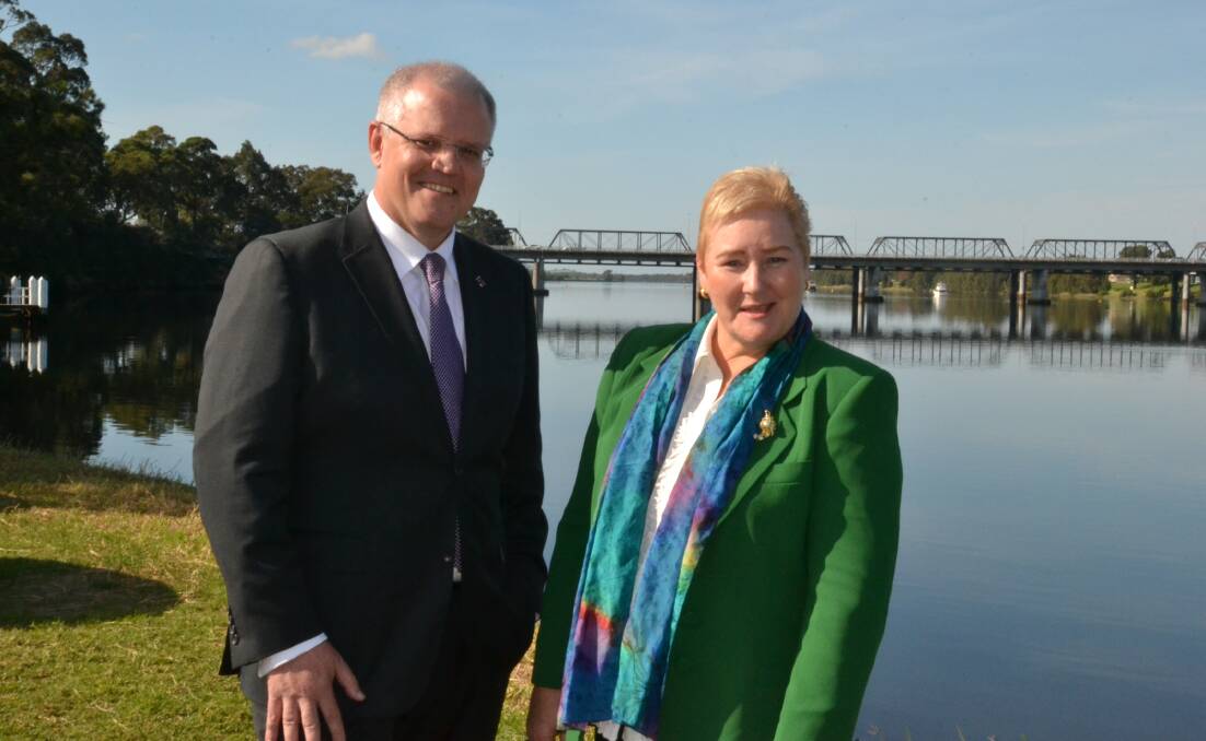Gilmore MP Ann Sudmalis and treasurer Scott Morrison in Nowra.
