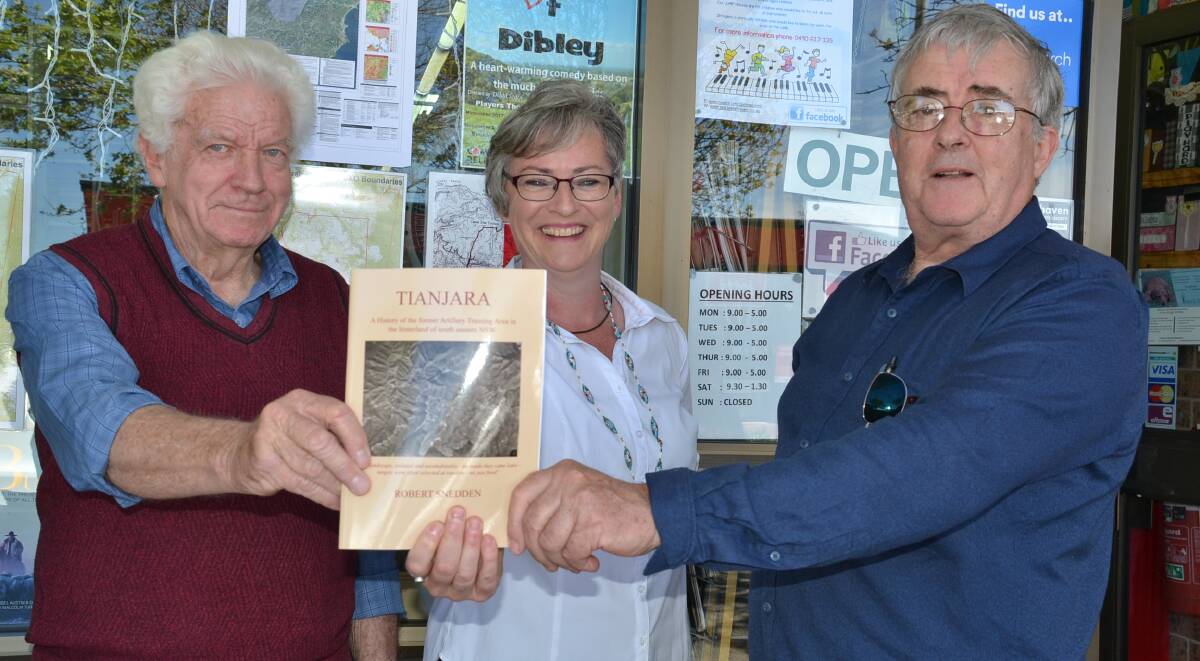 LAUNCH: Tianjara author Bob Snedden (left) and collaborator Cris George with Shoalhaven Mayor Amanda Findley during Tuesday’s book launch.