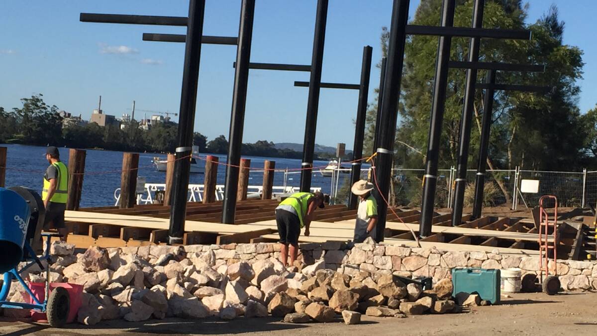 ALL SYSTEMS GO: The Nowra Sails project on the southern banks of the Shoalhaven River at Nowra is taking shape.