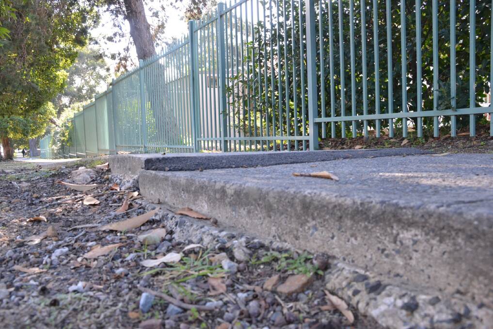 Some of the uneven footpath sections in Shoalhaven Street Nowra as highlighted by Nowra woman Maureen Burns who took a fall earlier this month.