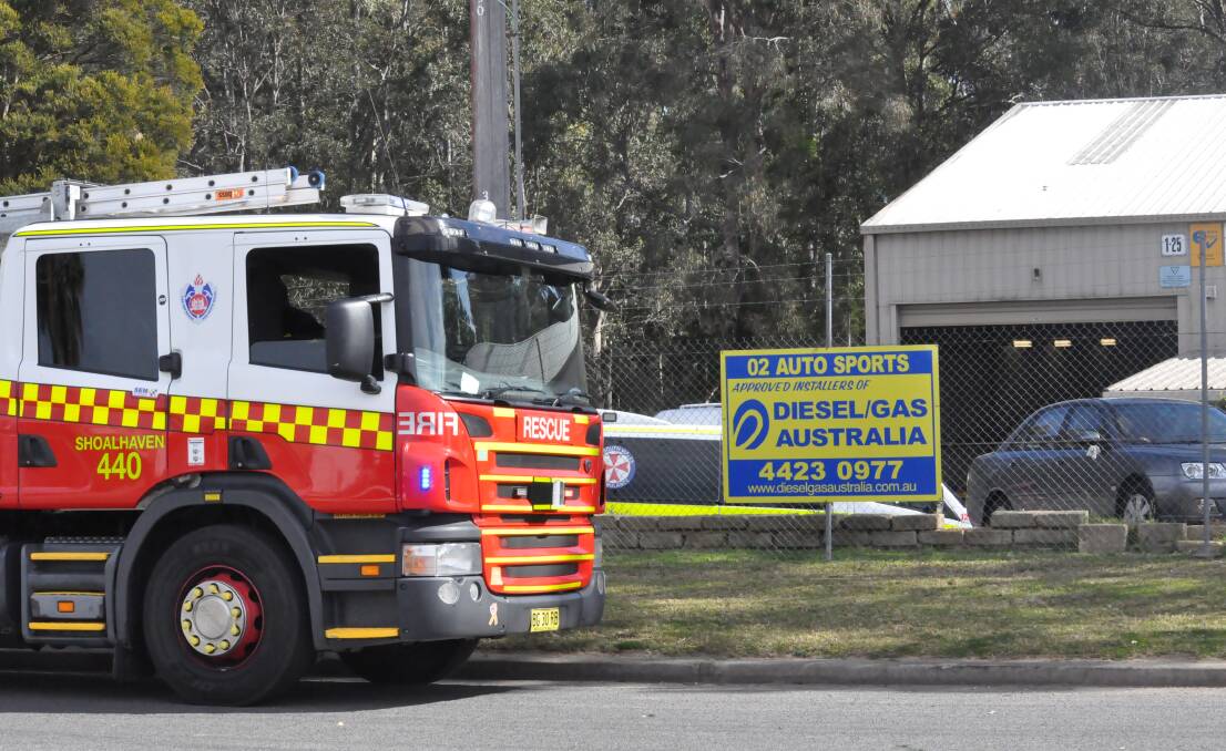Emergency services were called to the 02 Auto Sports motoring business in Norfolk Avenue in the Flinders Industrial Estate aftre reports a man had been burnt around 12.30pm.