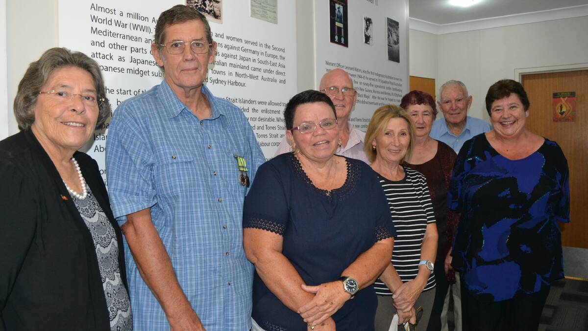 PROUD OCCASION: A number of locals who contributed to the In Memory exhibition were at Wednesday’s dedication (from left) Aunty Nellie Mooney, Rob Glendenning, Trish Cruickshank, Warren Hill, Leslie Halls, Anna Starr, Denny Lynch and Denise Cram.