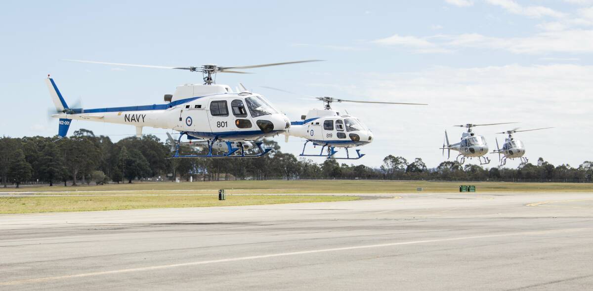 The Royal Australian Navy AS350BA Squirrel Helicopters from 723 Squadron were retired last week. Photo: Justin Brown.
