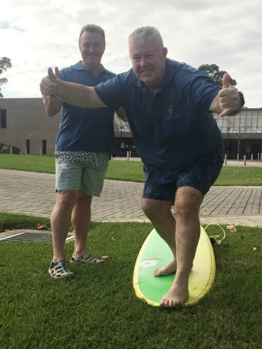 READY TO GO: Keith Payne VC Veterans Benefit Group chairman Rick Meehan and vice-chairman Fred Campbell have welcomed the Department of Veterans Affairs $280,686 grant for a surf program for vets suffering PTSD.
