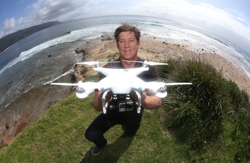 Chris Duczynski and his marvellous drone. Picture: Robert Peet