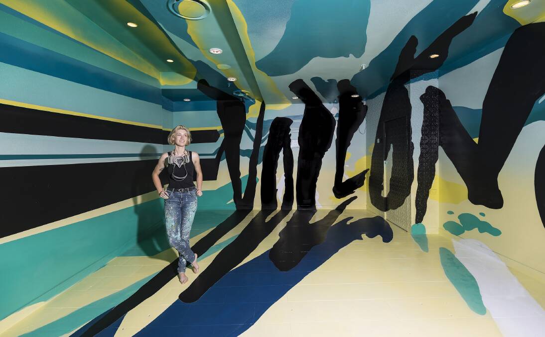 BOLD: Wollongong art galleries are no strangers to interactive installations, but a Wollongong shopping centre has now adopted the creative form by commissioning Melbourne artist George Rose. Picture: Nicole Reed