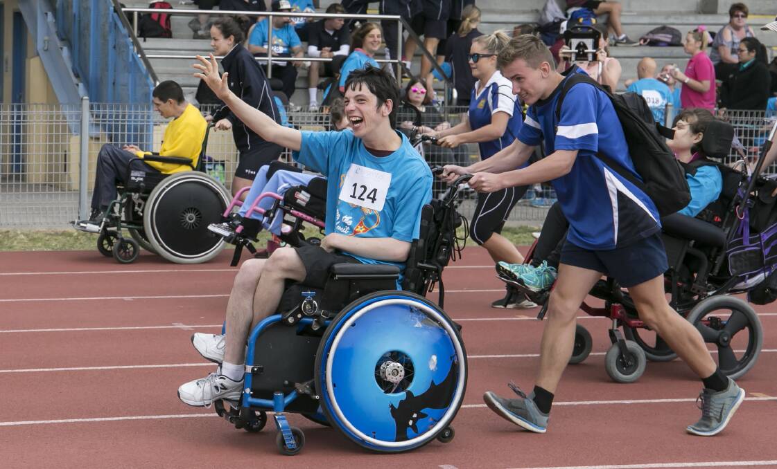 Smiles for miles: Essential Employment and Training will host their 10th annual Sky’s the Limit Mini Olympics for people with disability tomorrow (Thursday October 26) at the Kerryn McCann Athletics Track in Wollongong.