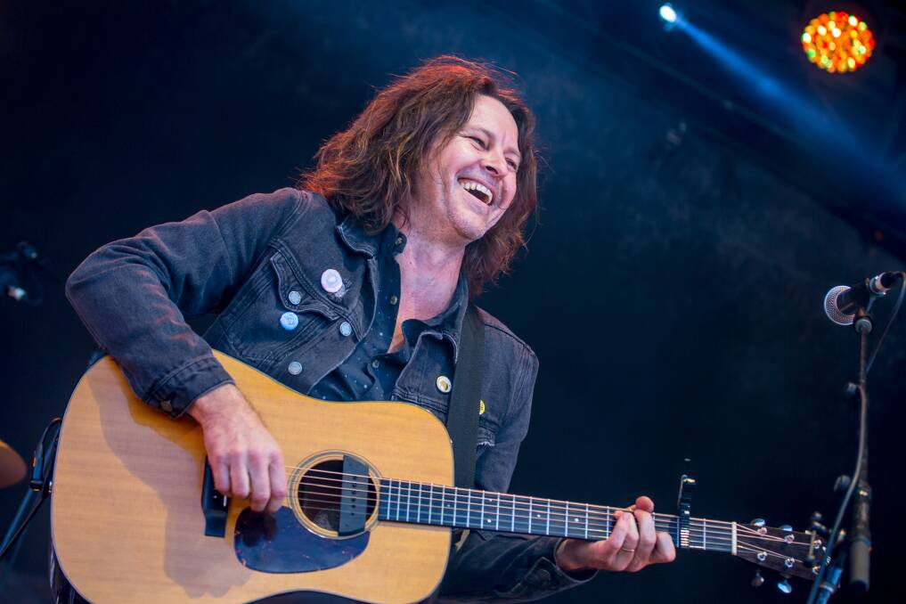 HUMBLE LEGEND: Bernard Fanning performing at Falls Festival in Victoria in December. He's included to perform with David Bowie's band in Sydney - just one of six world cities to host the group. Picture: Carbie Warbie