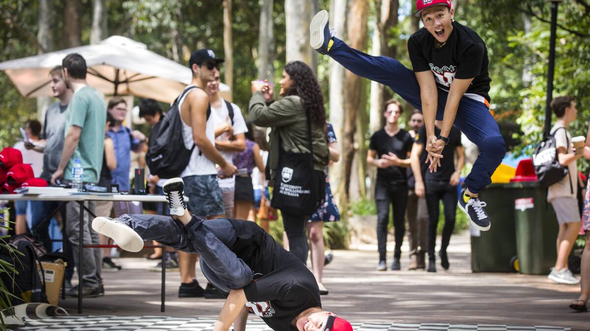 Groove Central, the street dance society, hits the dance floor at O-Week. Picture: Paul Jones.