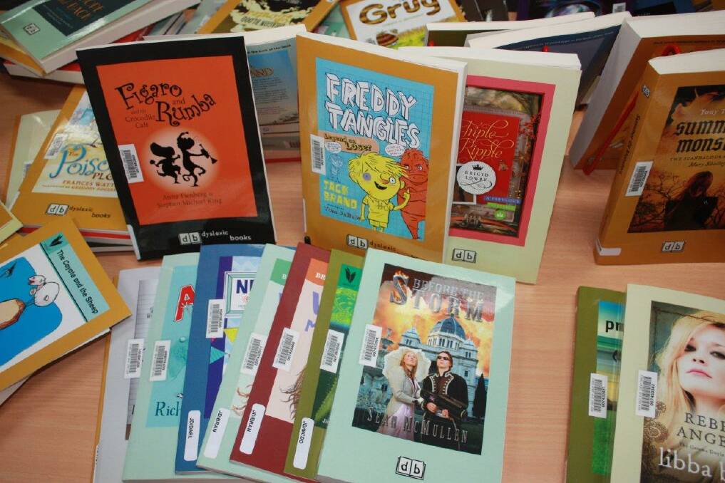 A selection of books from the Nowra Library collection for people with dyslexia. Photo: supplied.