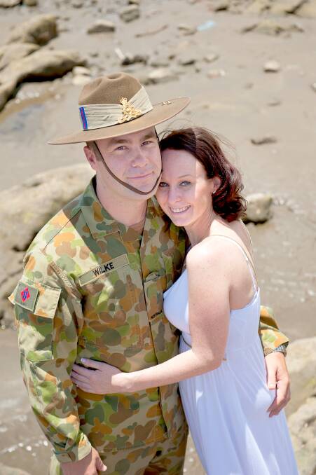 Ash and Ella Wilke before he was deployed to Afghanistan. 